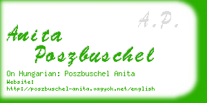 anita poszbuschel business card